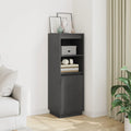 Highboard Grau 37x34x110 cm Massivholz Kiefer