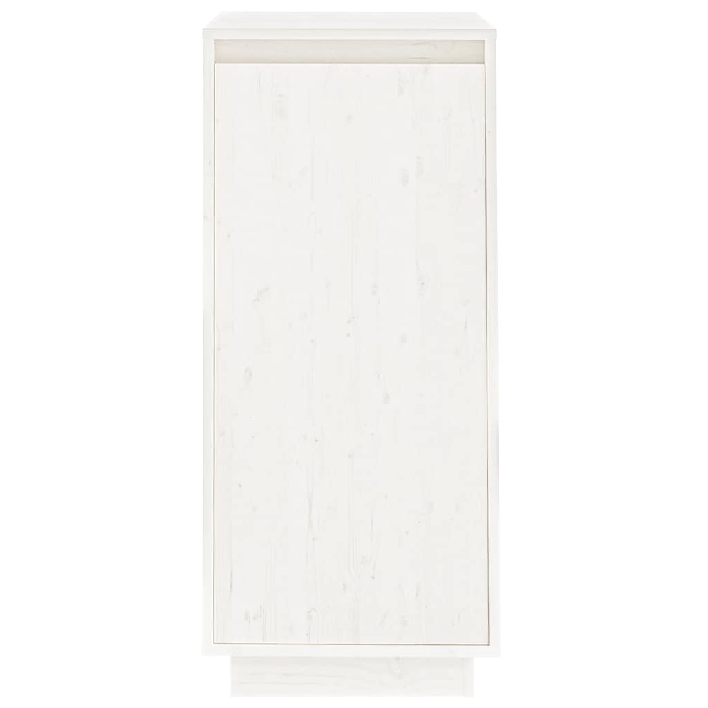 Schuhschrank Weiß 35x35x80 cm Massivholz Kiefer