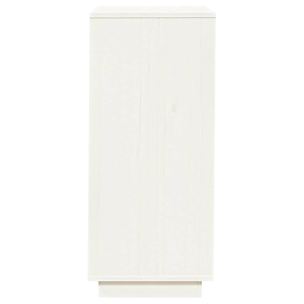 Schuhschrank Weiß 35x35x80 cm Massivholz Kiefer
