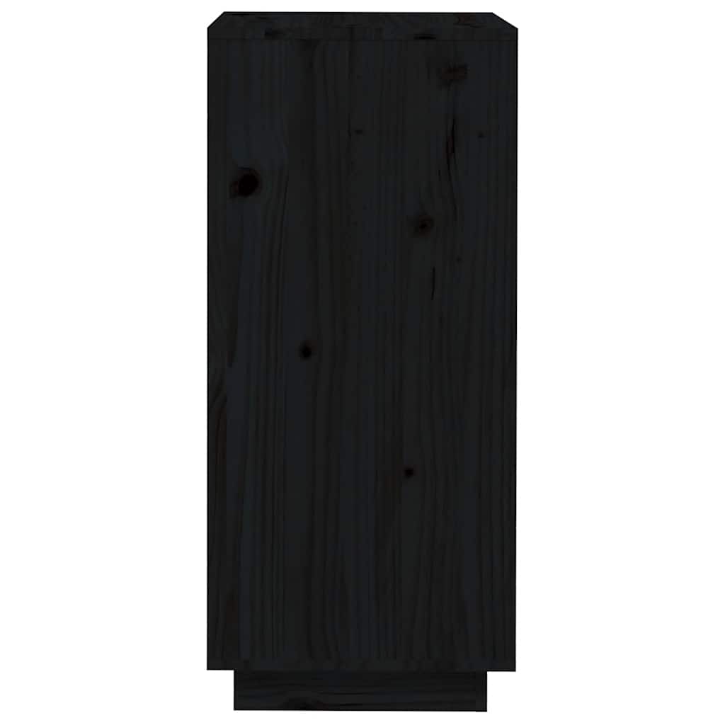 Schuhschrank Schwarz 35x35x80 cm Massivholz Kiefer