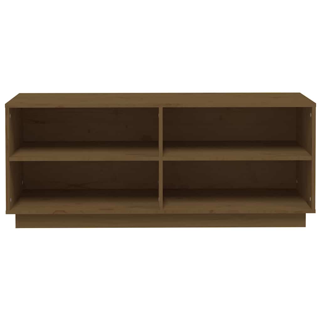 Schuhregal Honigbraun 110x34x45 cm Massivholz Kiefer