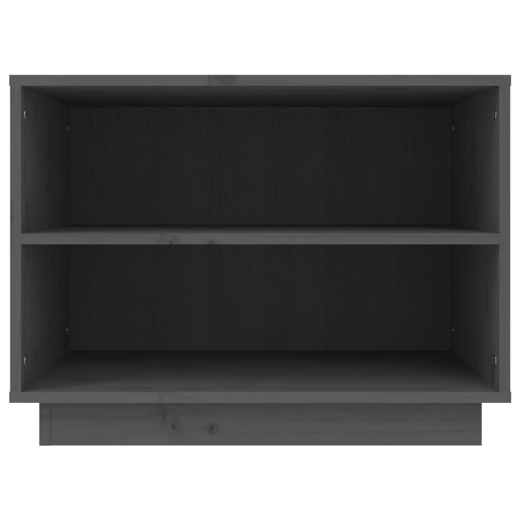 Schuhschrank Grau 60x34x45 cm Massivholz Kiefer