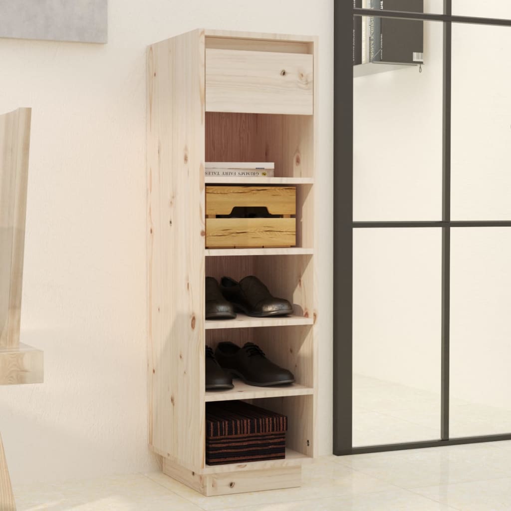 Schuhregal 30x34x105 cm Massivholz Kiefer