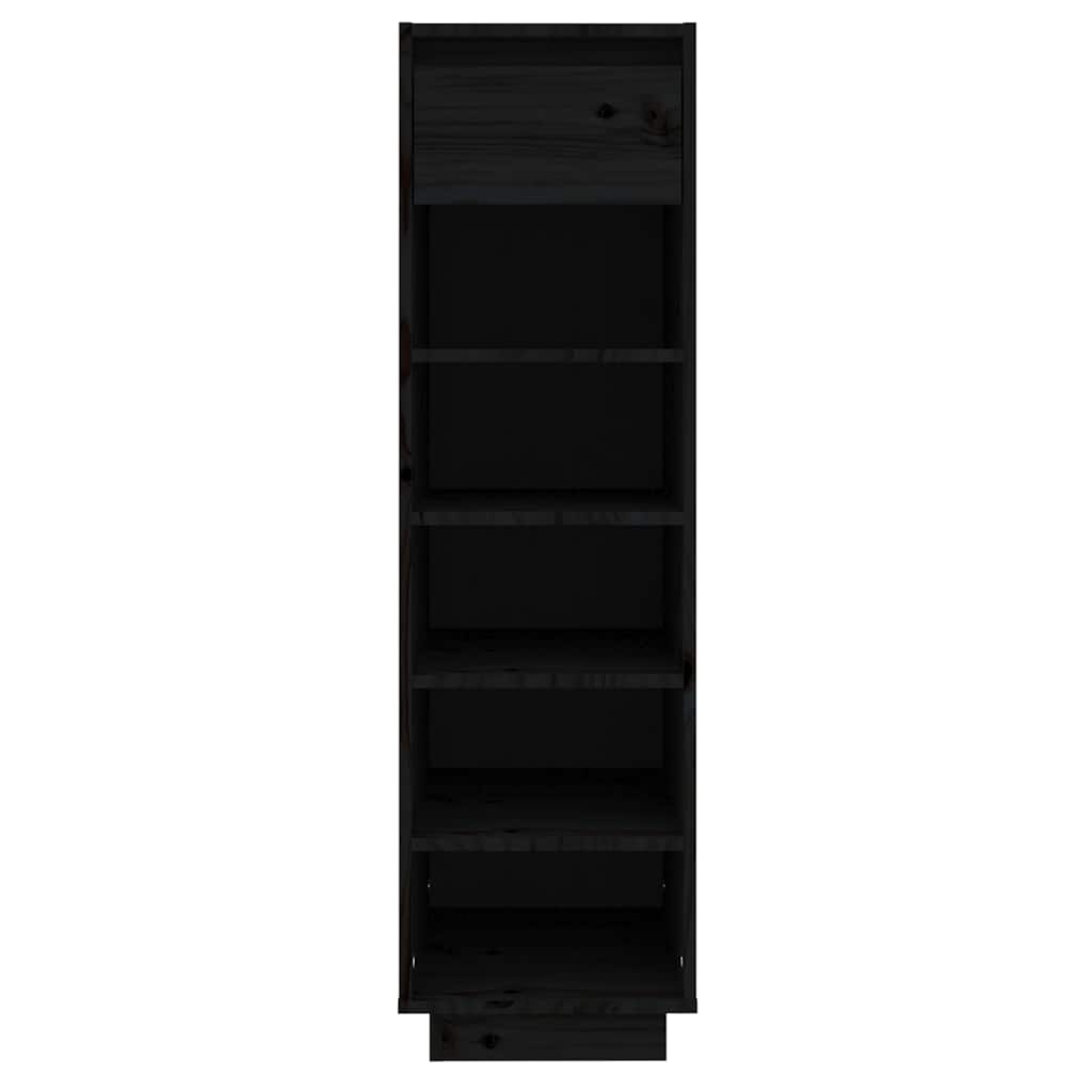 Schuhregal Schwarz 30x34x105 cm Massivholz Kiefer