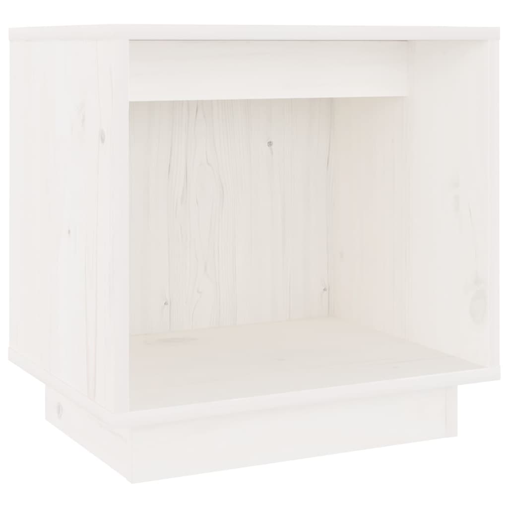 Nachttisch Weiß 40x30x40 cm Massivholz Kiefer