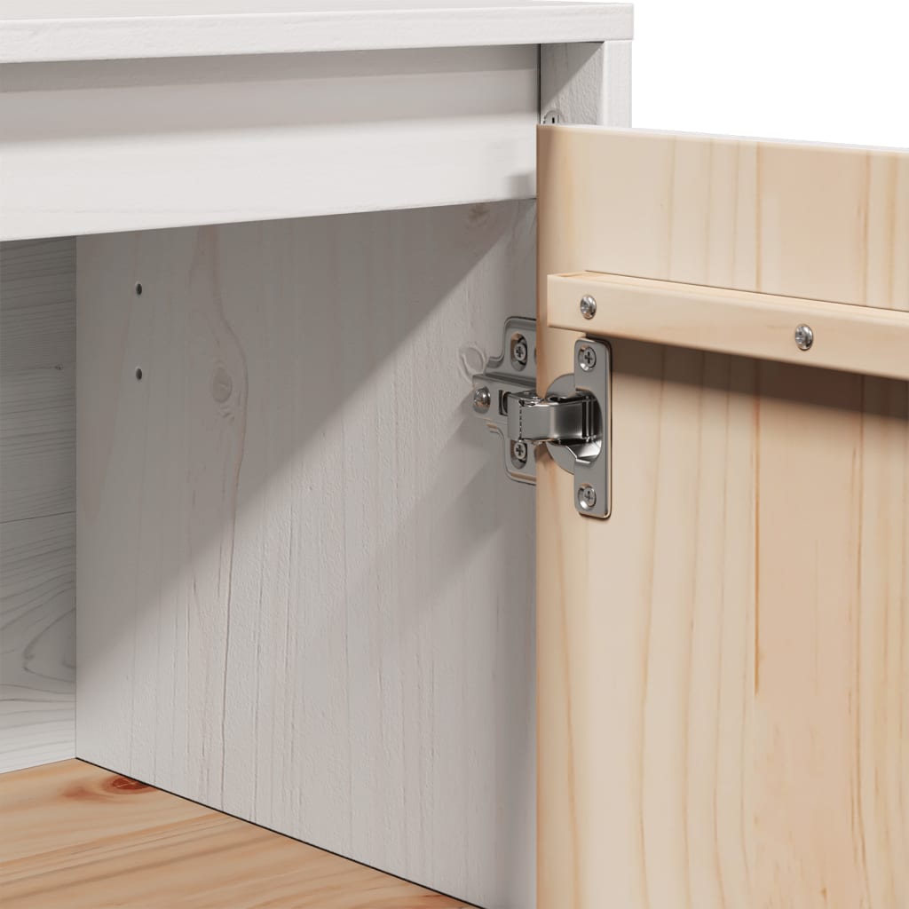 Sideboard Weiß 60x34x75 cm Massivholz Kiefer