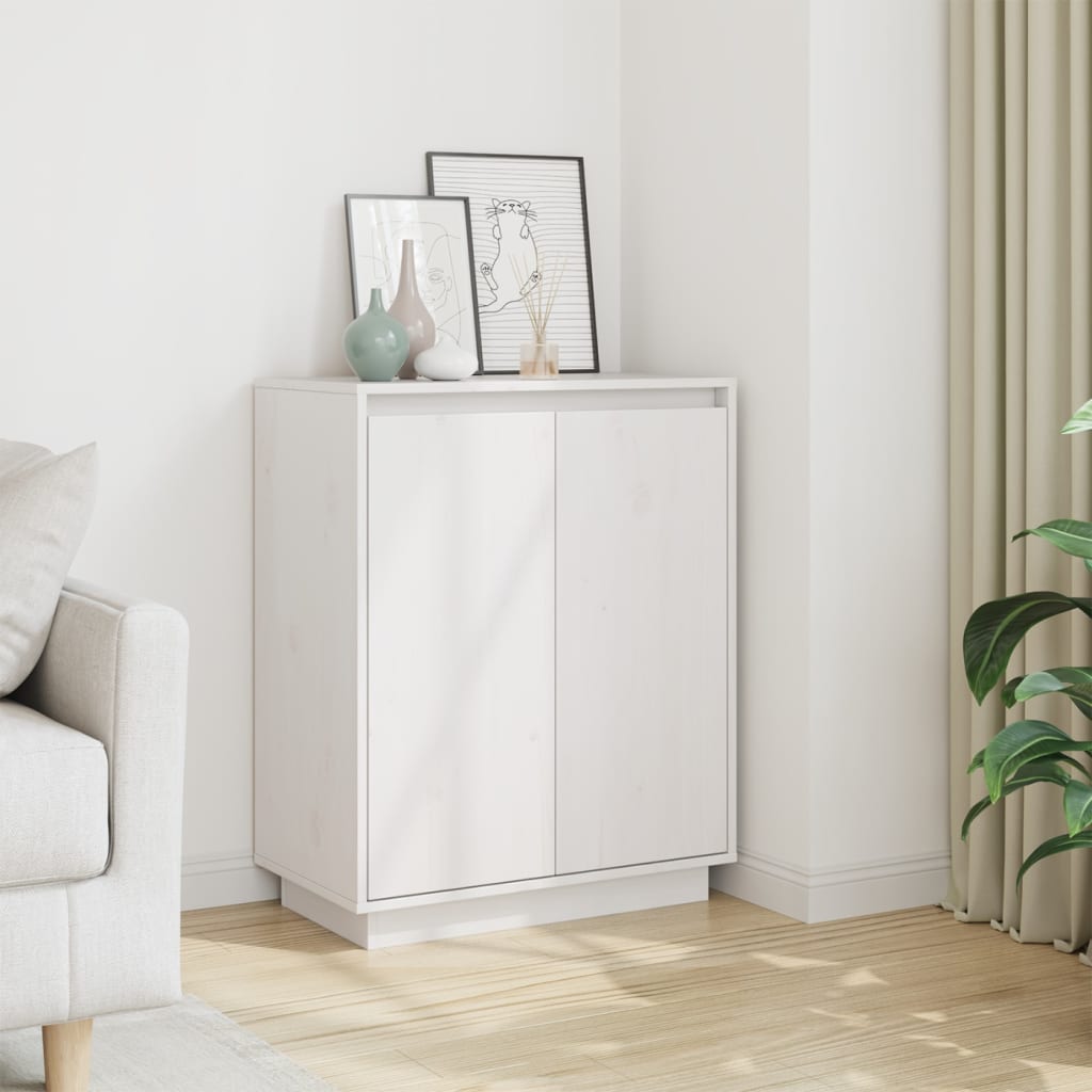 Sideboard Weiß 60x34x75 cm Massivholz Kiefer