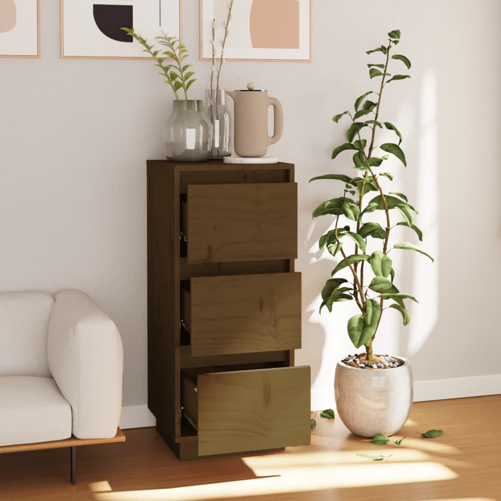 Sideboard Honigbraun 32x34x75 cm Massivholz Kiefer