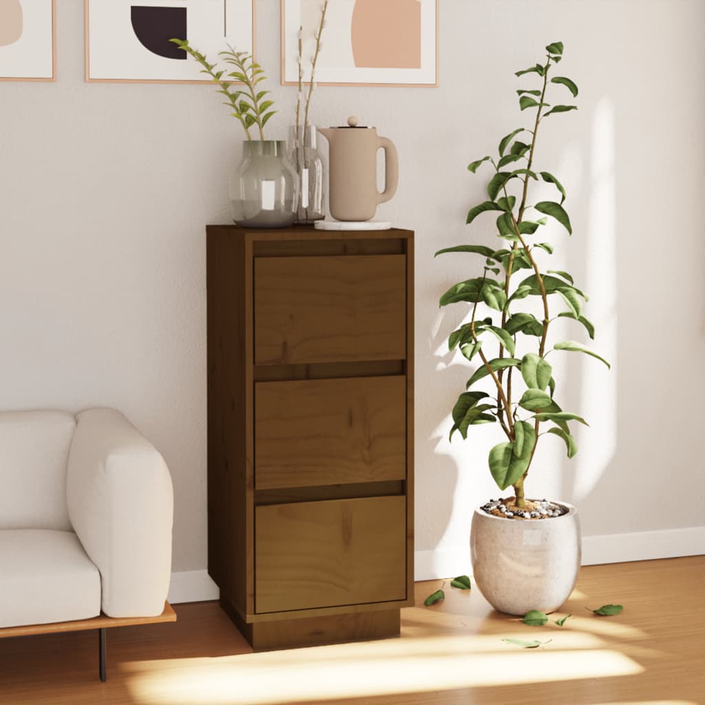 Sideboard Honigbraun 32x34x75 cm Massivholz Kiefer