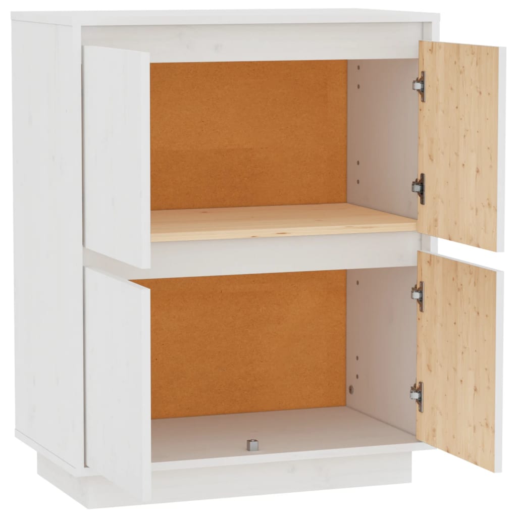 Sideboard Weiß 60x34x75 cm Massivholz Kiefer