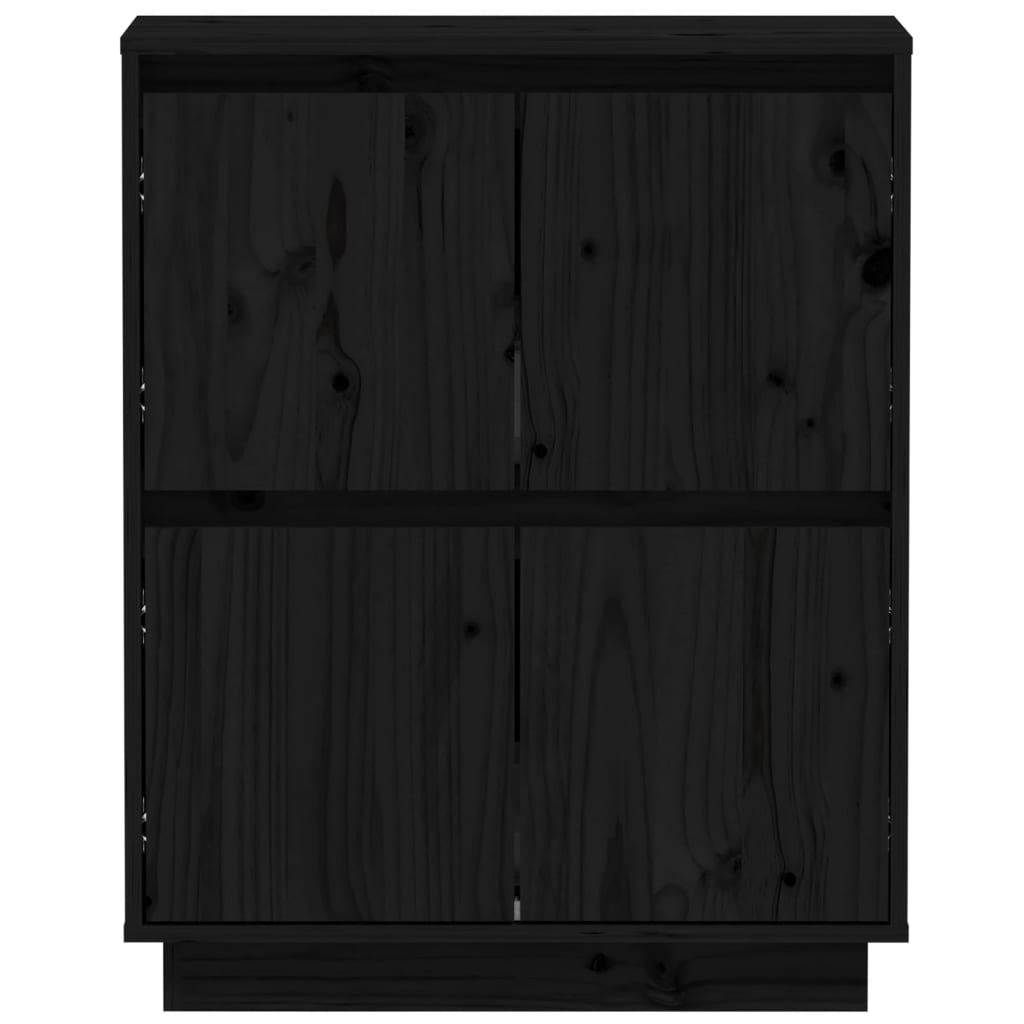 Sideboard Schwarz 60x34x75 cm Massivholz Kiefer