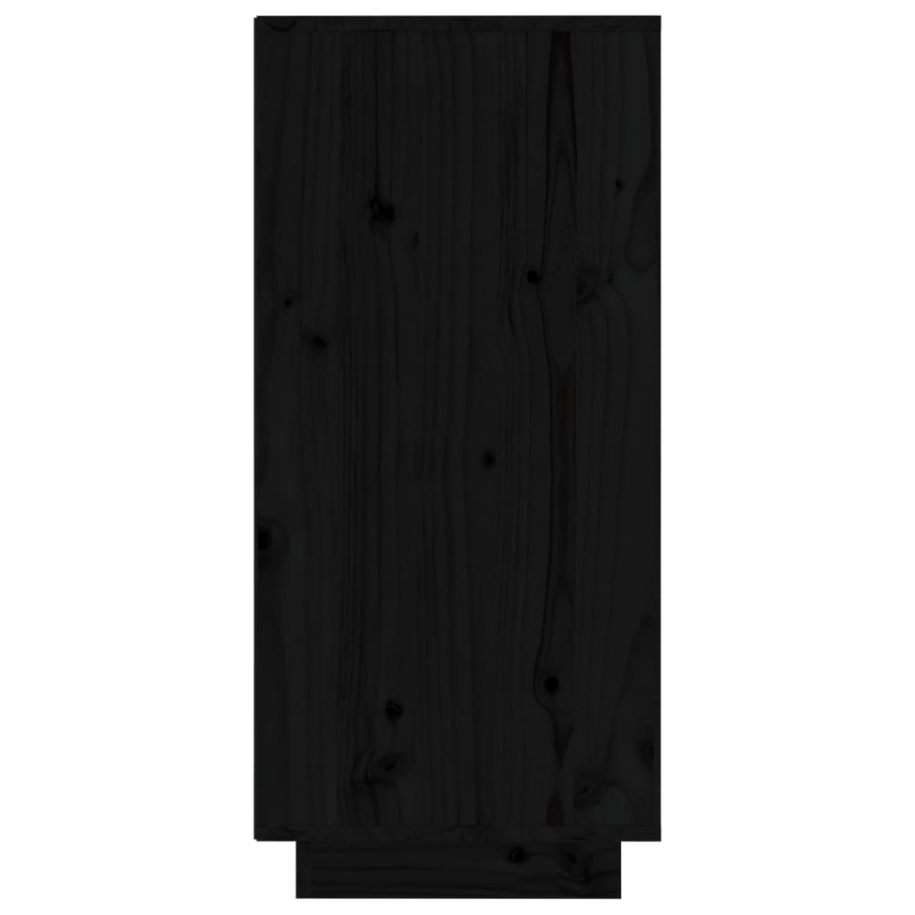 Sideboard Schwarz 60x34x75 cm Massivholz Kiefer