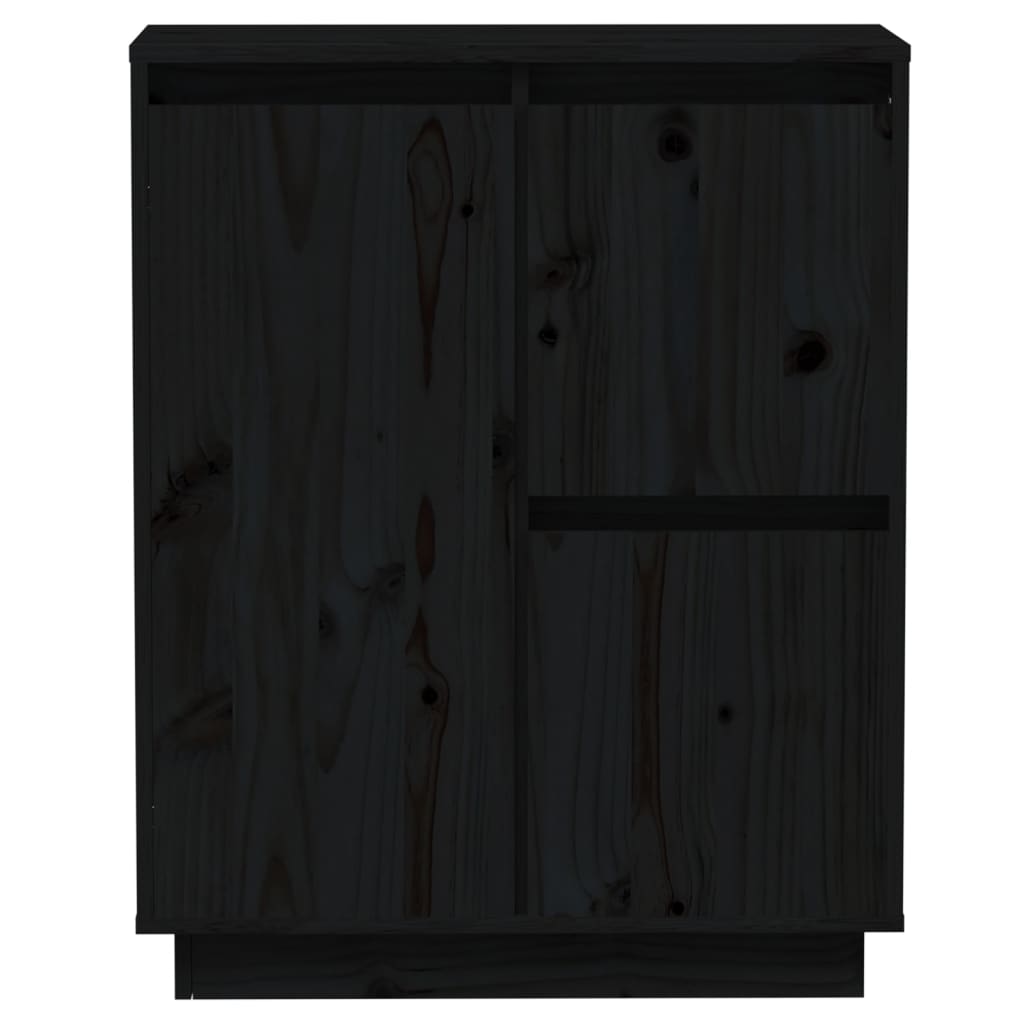 Sideboard Schwarz 60x34x75 cm Massivholz Kiefer