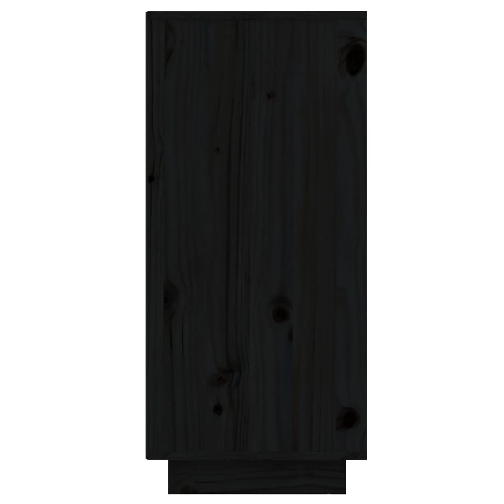 Sideboard Schwarz 60x34x75 cm Massivholz Kiefer