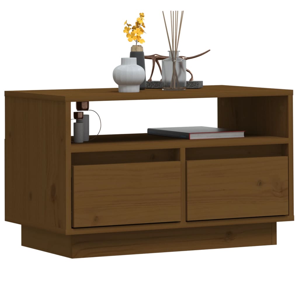 TV-Schrank Honigbraun 60x35x37 cm Massivholz Kiefer