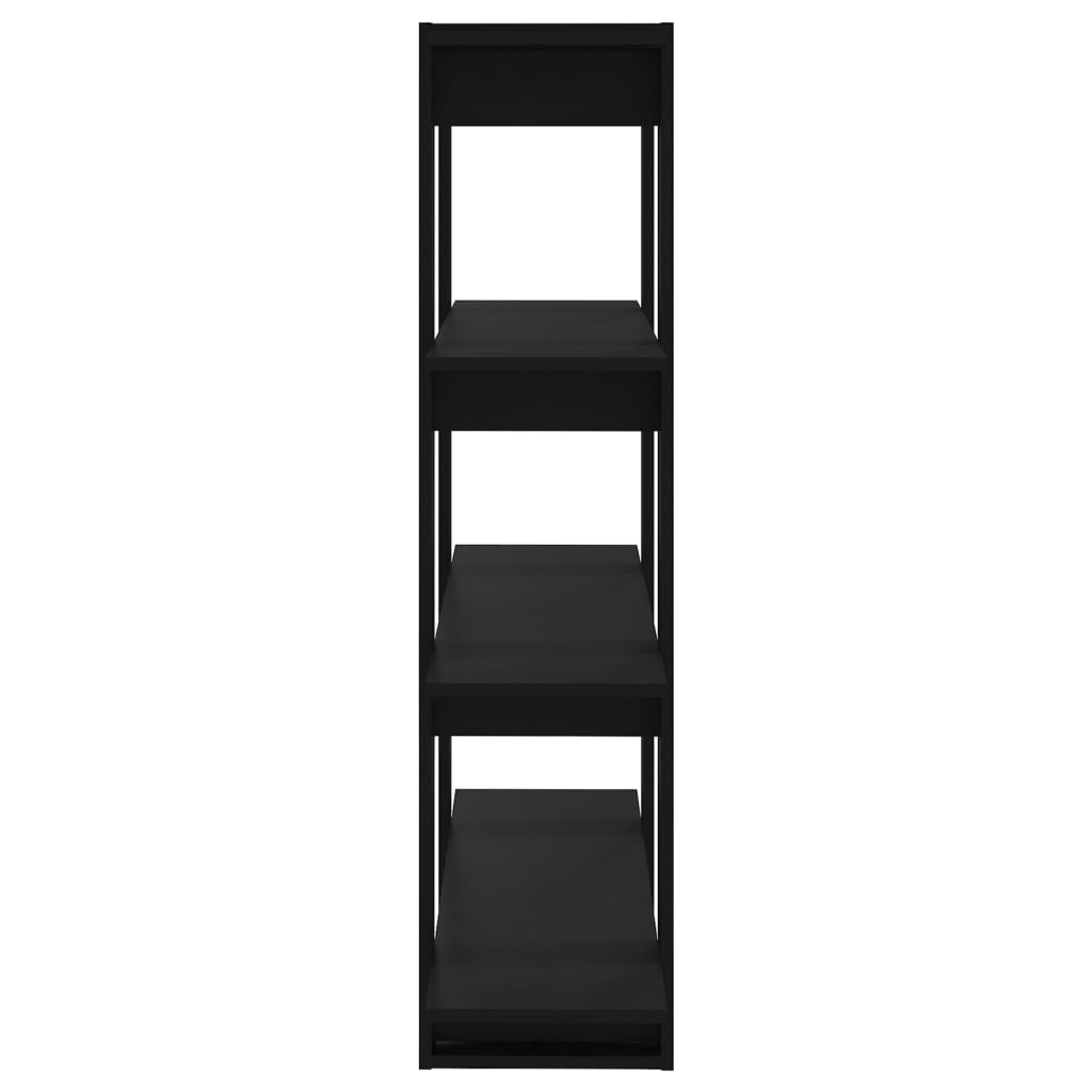 Bücherregal/Raumteiler Schwarz 100x30x123,5 cm