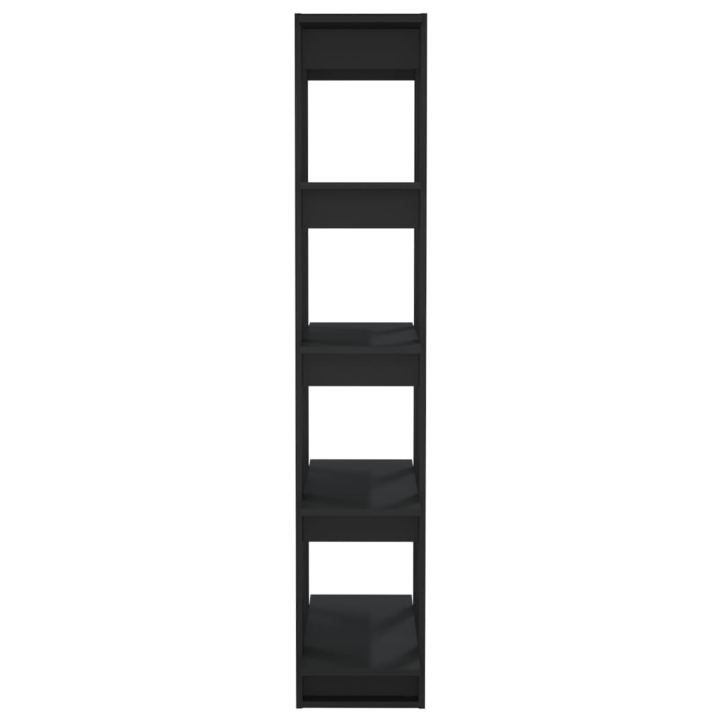 Bücherregal/Raumteiler Schwarz 80x30x160 cm Holzwerkstoff