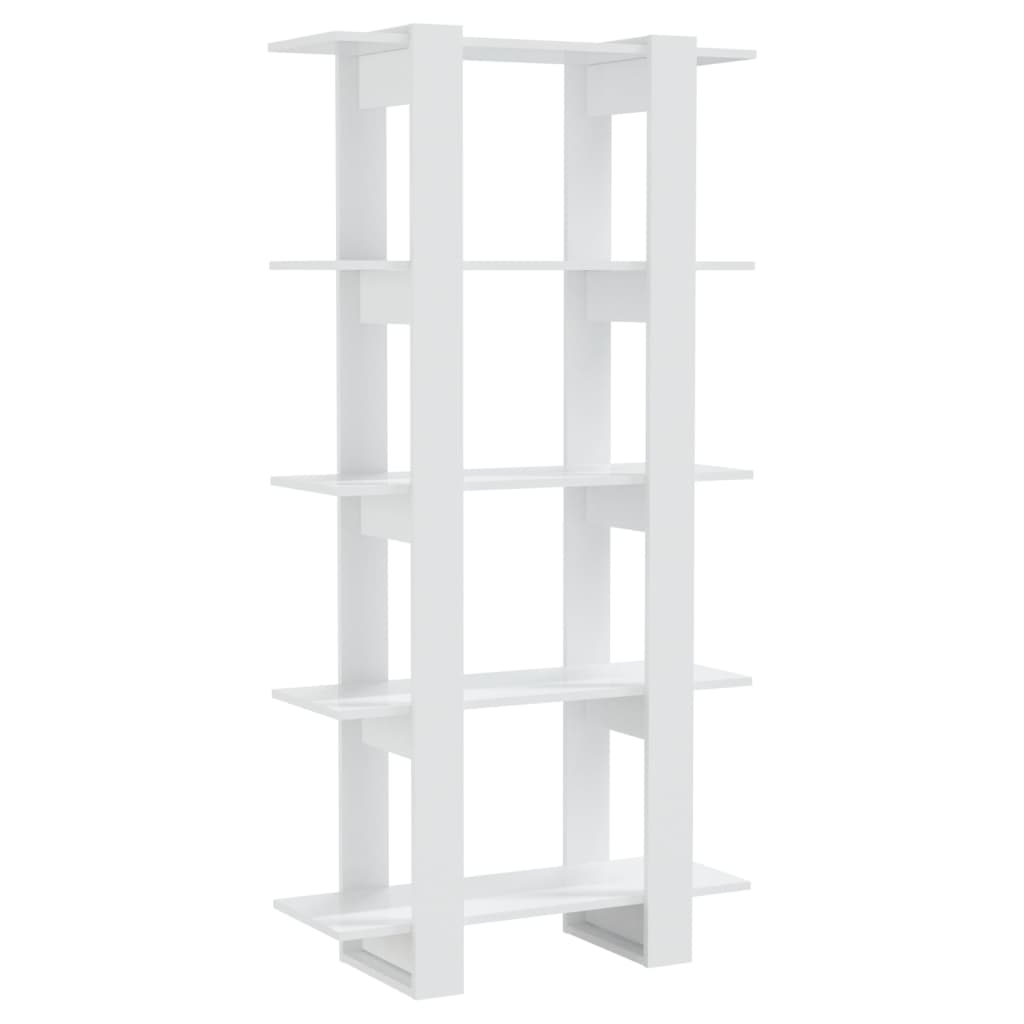 Bücherregal/Raumteiler Hochglanz-Weiß 80x30x160 cm