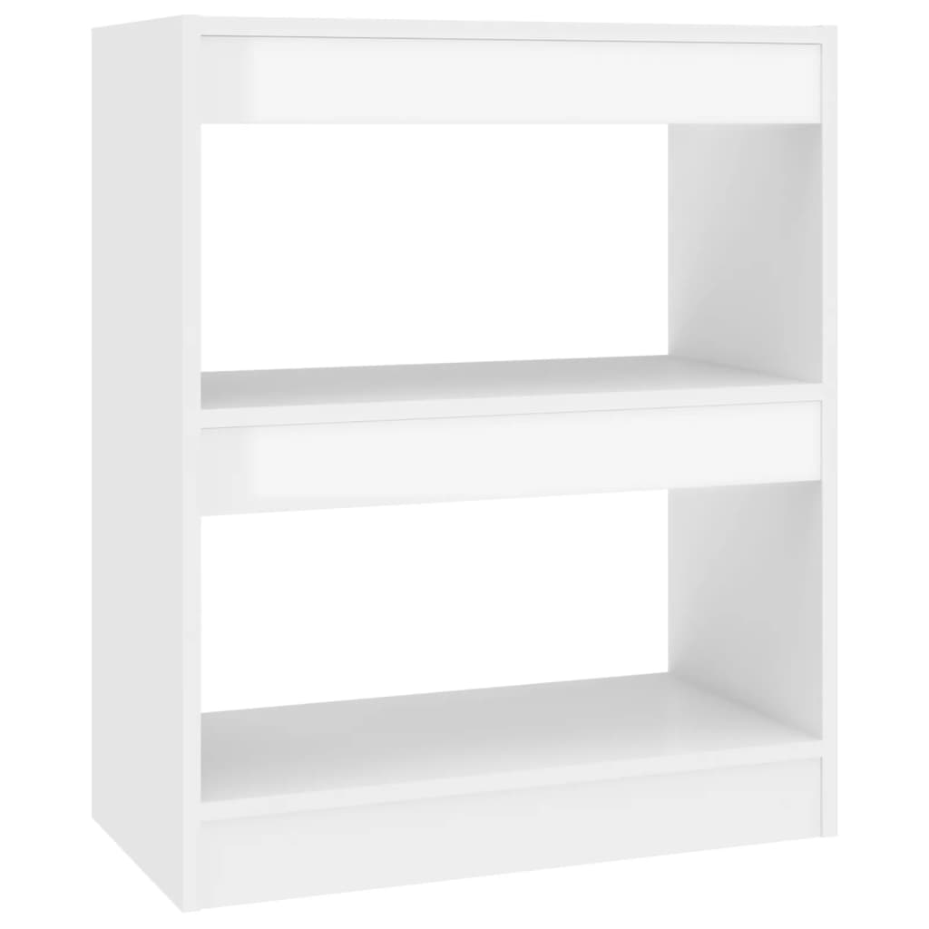 Bücherregal/Raumteiler Hochglanz-Weiß 60x30x72 cm