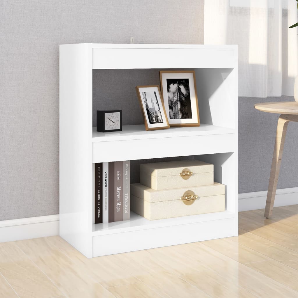 Bücherregal/Raumteiler Hochglanz-Weiß 60x30x72 cm