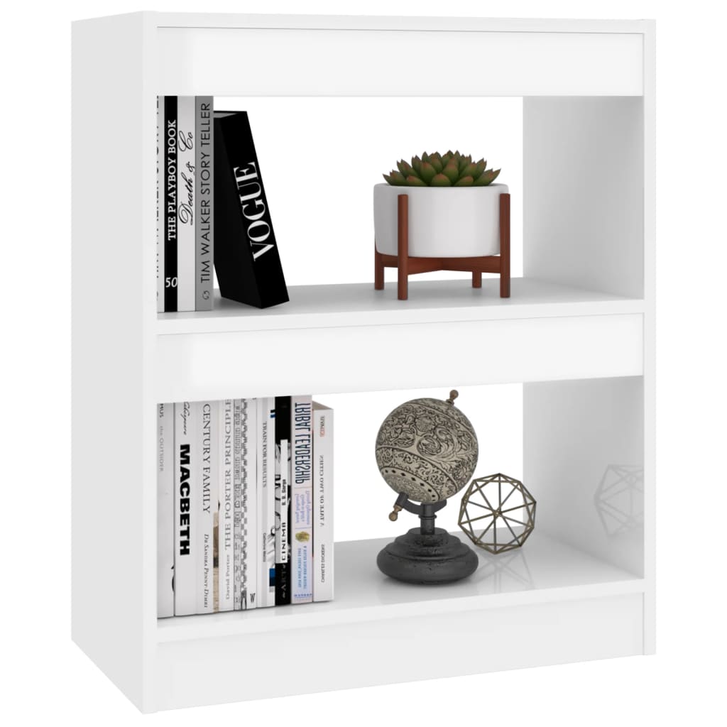 Bücherregal/Raumteiler Hochglanz-Weiß 60x30x72 cm