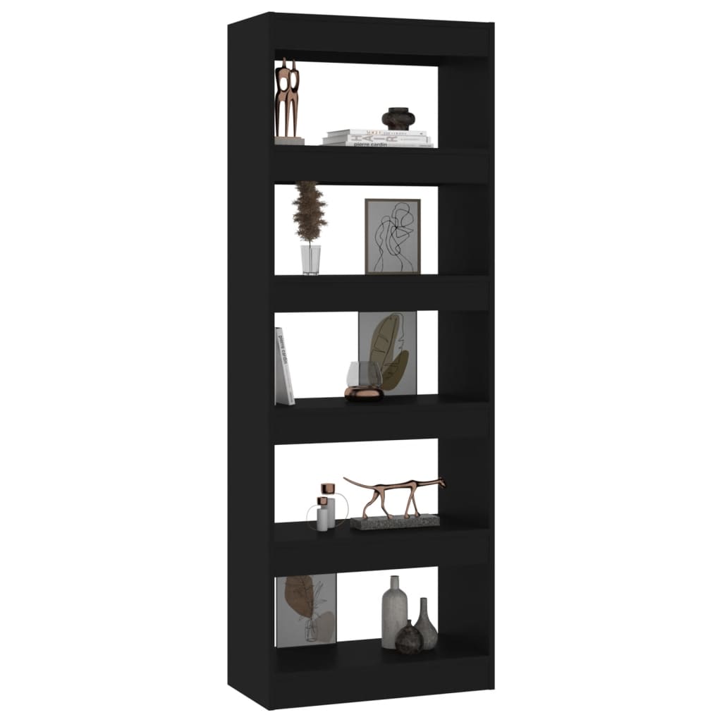 Bücherregal/Raumteiler Schwarz 60x30x166 cm Holzwerkstoff