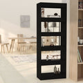 Bücherregal/Raumteiler Schwarz 60x30x166 cm Holzwerkstoff