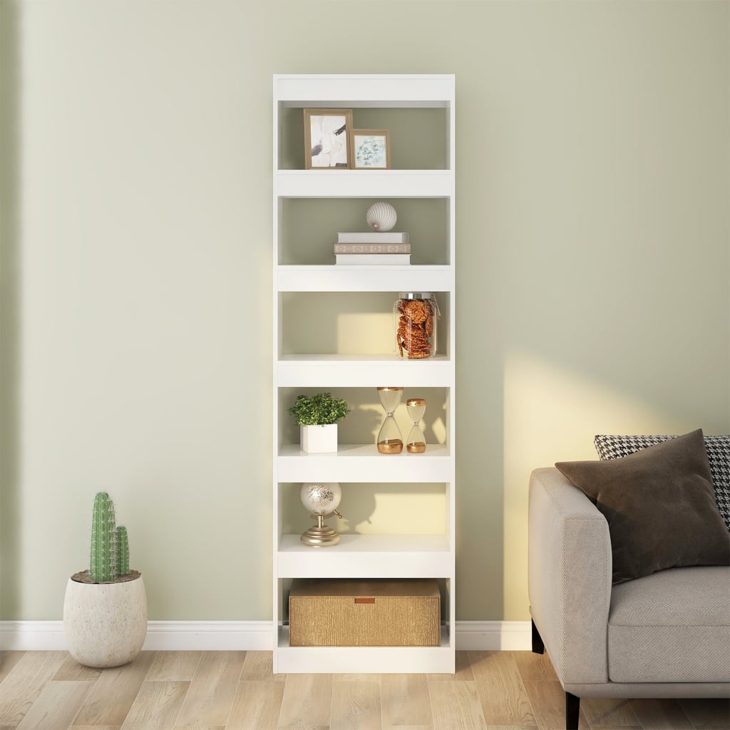 Bücherregal/Raumteiler Weiß 60x30x198 cm