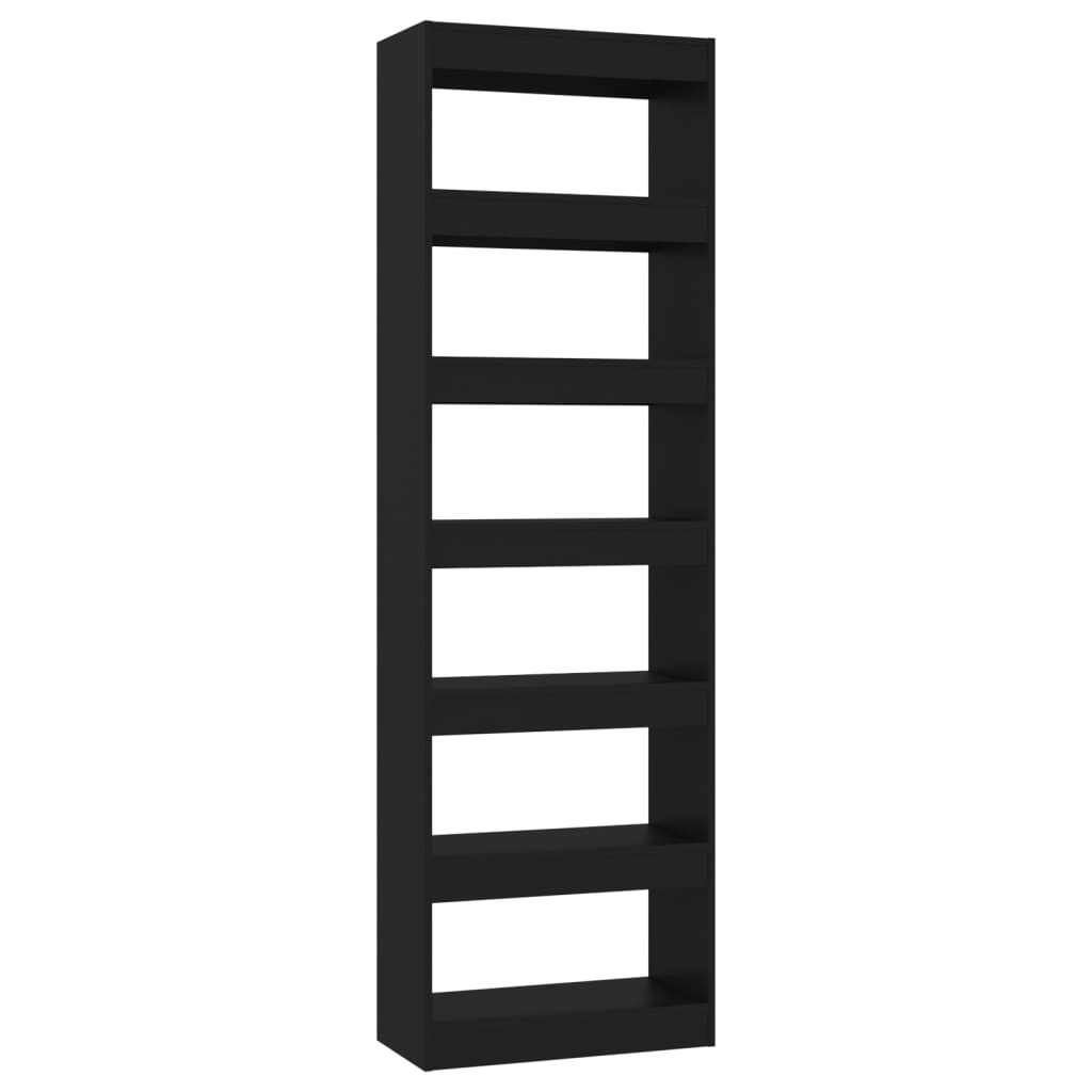 Bücherregal/Raumteiler Schwarz 60x30x198 cm