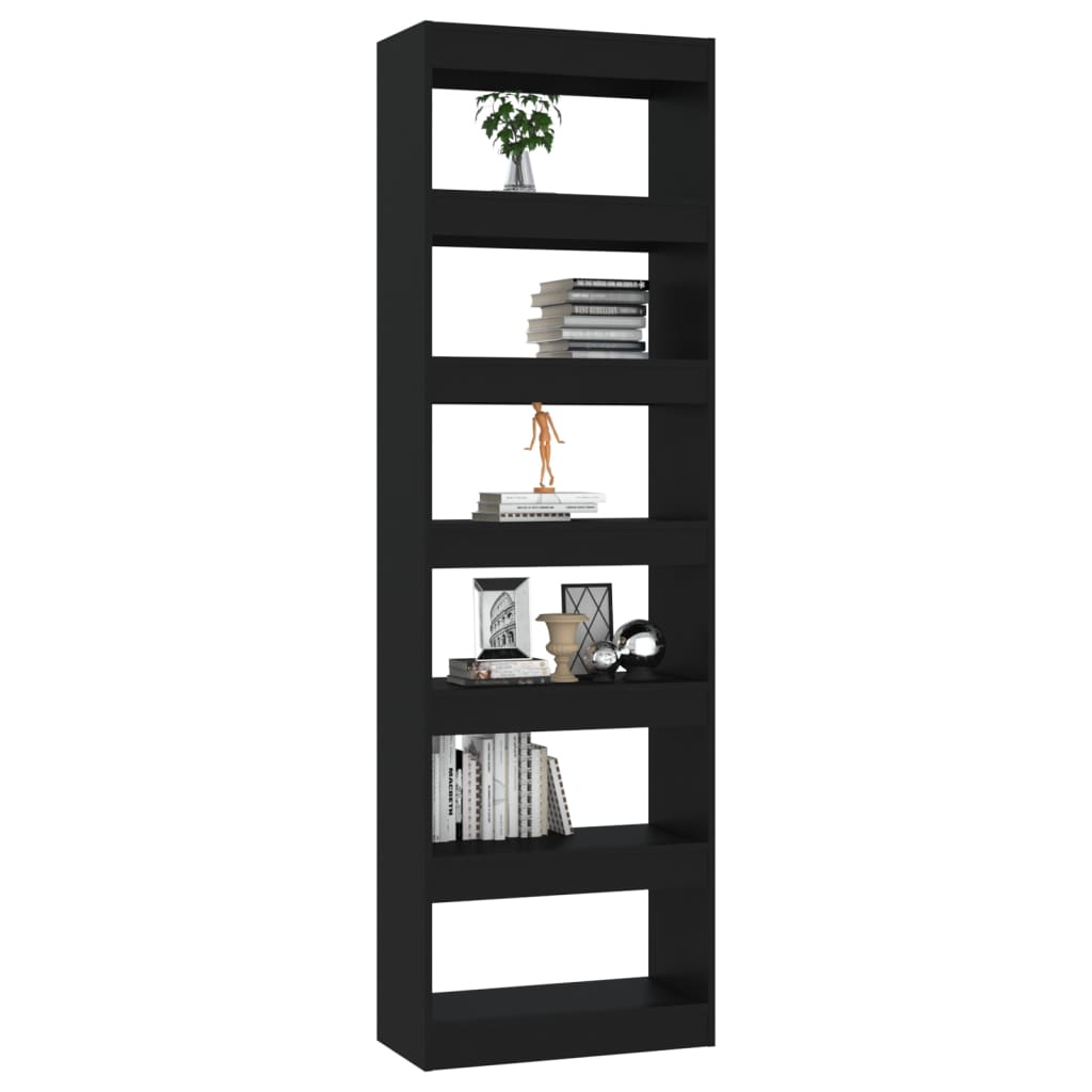 Bücherregal/Raumteiler Schwarz 60x30x198 cm