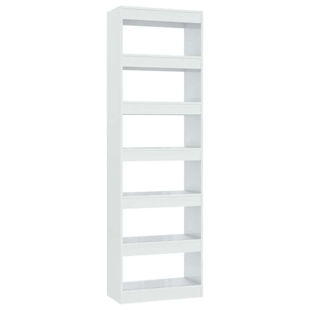 Bücherregal/Raumteiler Hochglanz-Weiß 60x30x198 cm