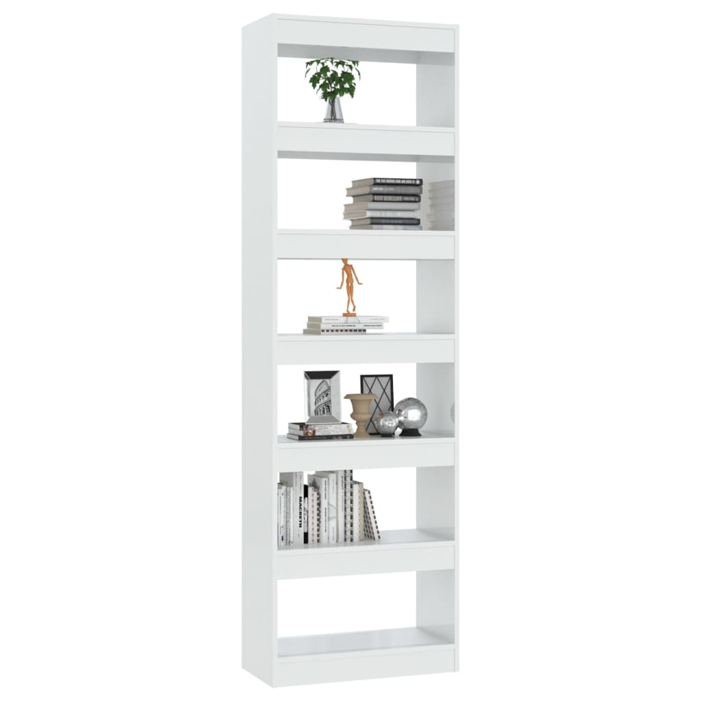 Bücherregal/Raumteiler Hochglanz-Weiß 60x30x198 cm