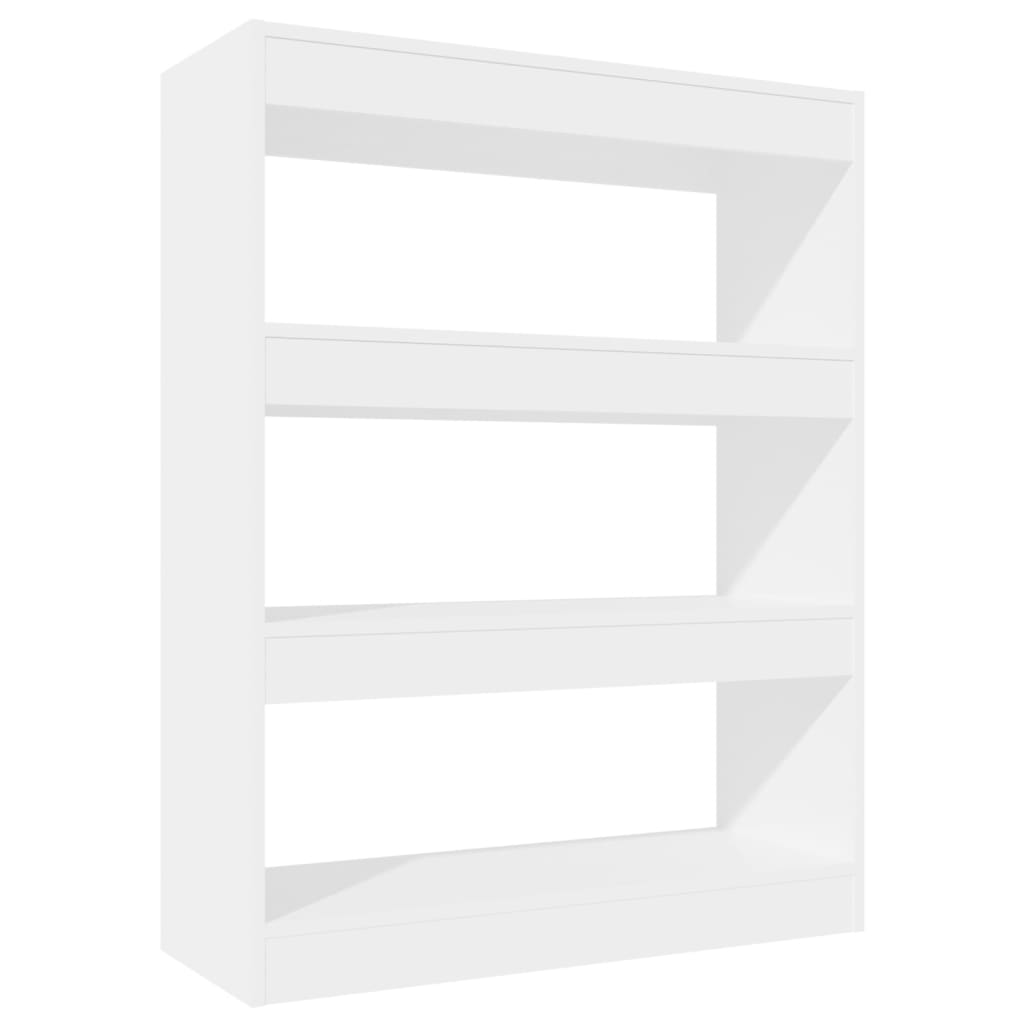 Bücherregal/Raumteiler Hochglanz-Weiß 80x30x103cm Holzwerkstoff
