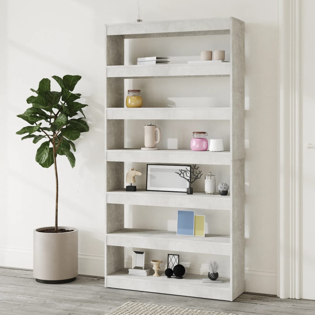 Bücherregal/Raumteiler Betongrau 100x30x198 cm Holzwerkstoff