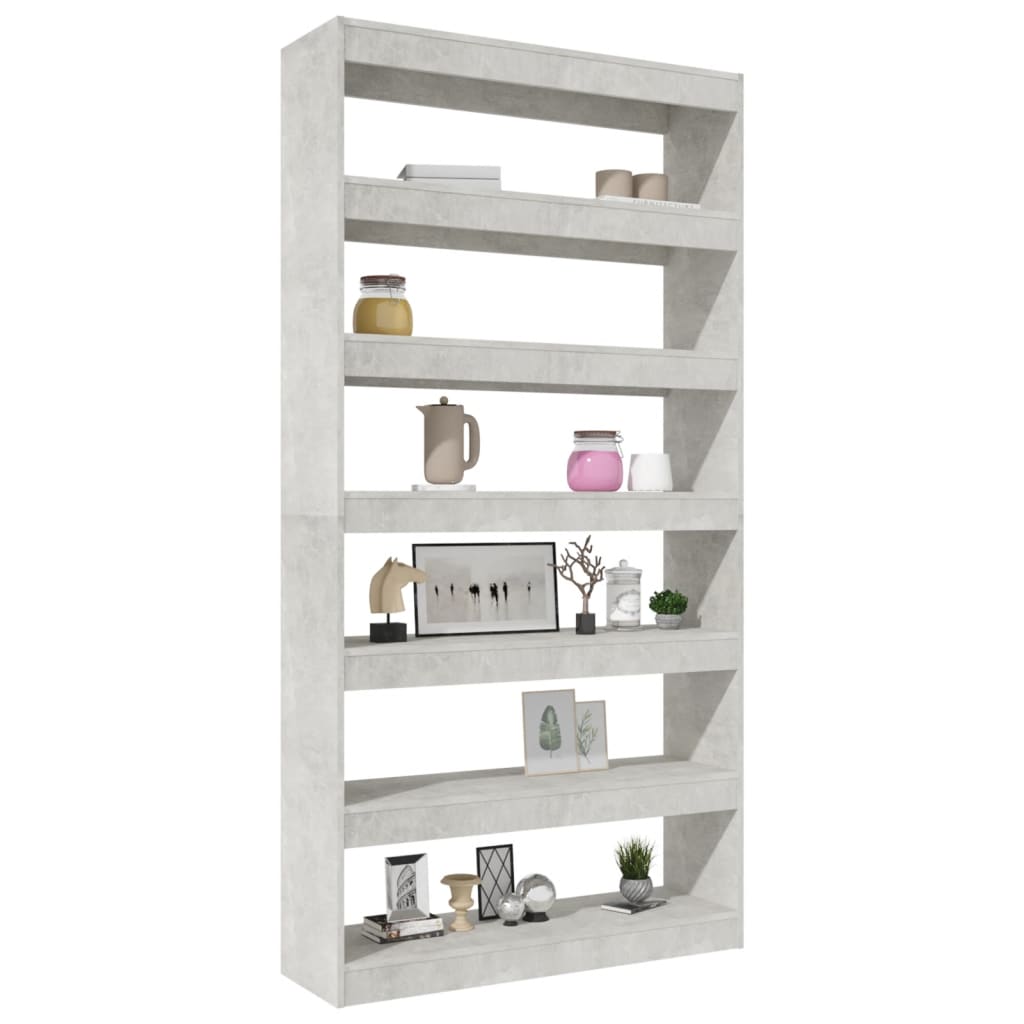 Bücherregal/Raumteiler Betongrau 100x30x198 cm Holzwerkstoff