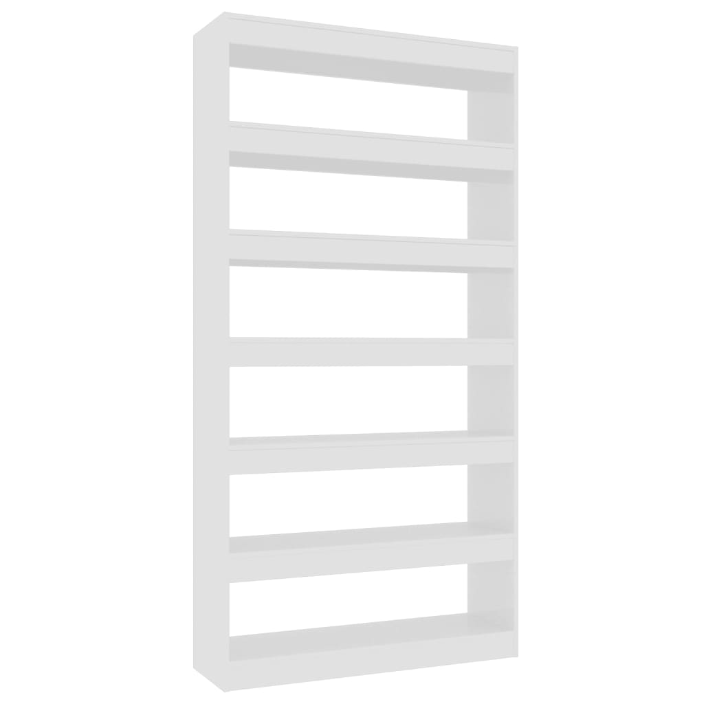 Bücherregal/Raumteiler Hochglanz-Weiß 100x30x198 cm