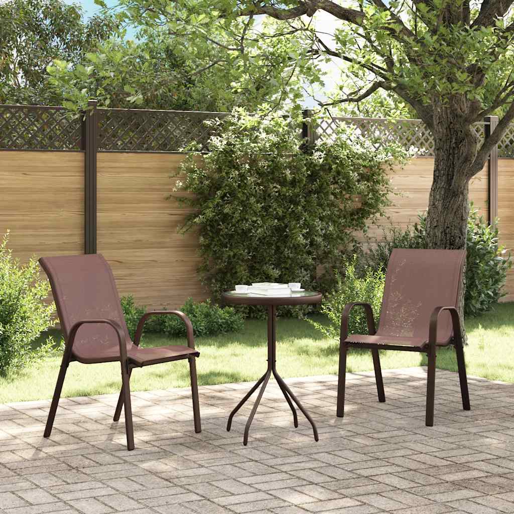 Stapelbare Gartenstühle 2 Stk. Braun Textilene