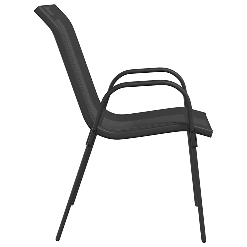 Stapelbare Gartenstühle 6 Stk. Schwarz Textilene