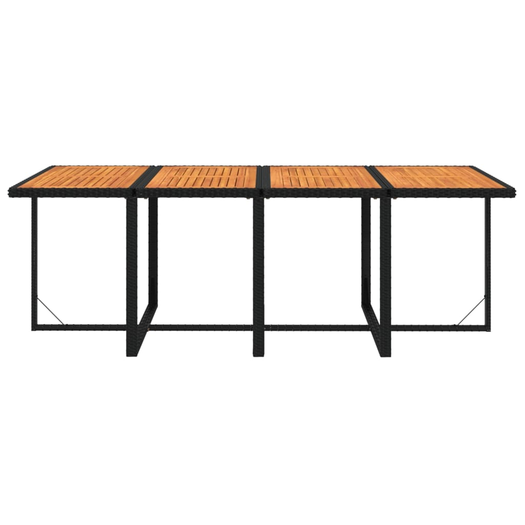 9-tlg. Garten-Essgruppe mit Kissen Poly Rattan Schwarz