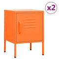 Nachttische 2 Stk. Orange 35x35x51 cm Stahl