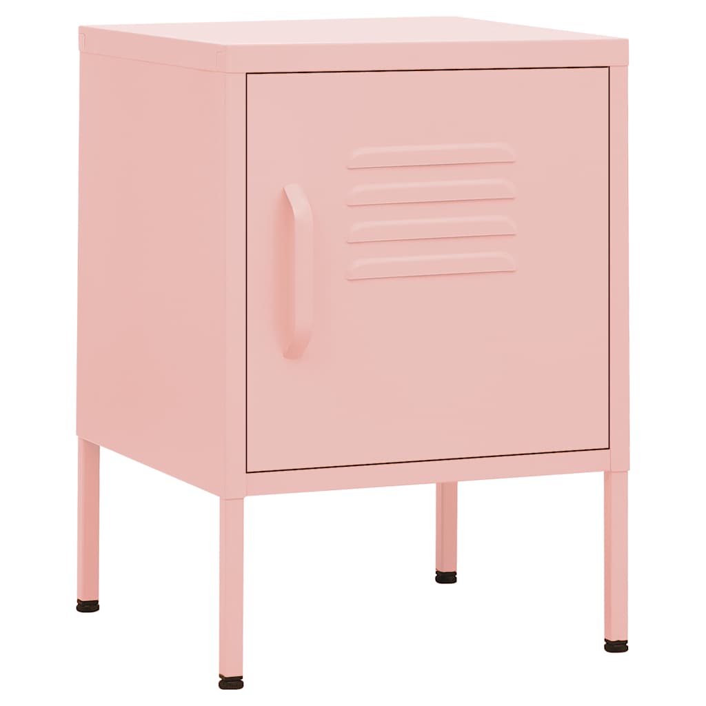 Nachttische 2 Stk. Rosa 35x35x51 cm Stahl