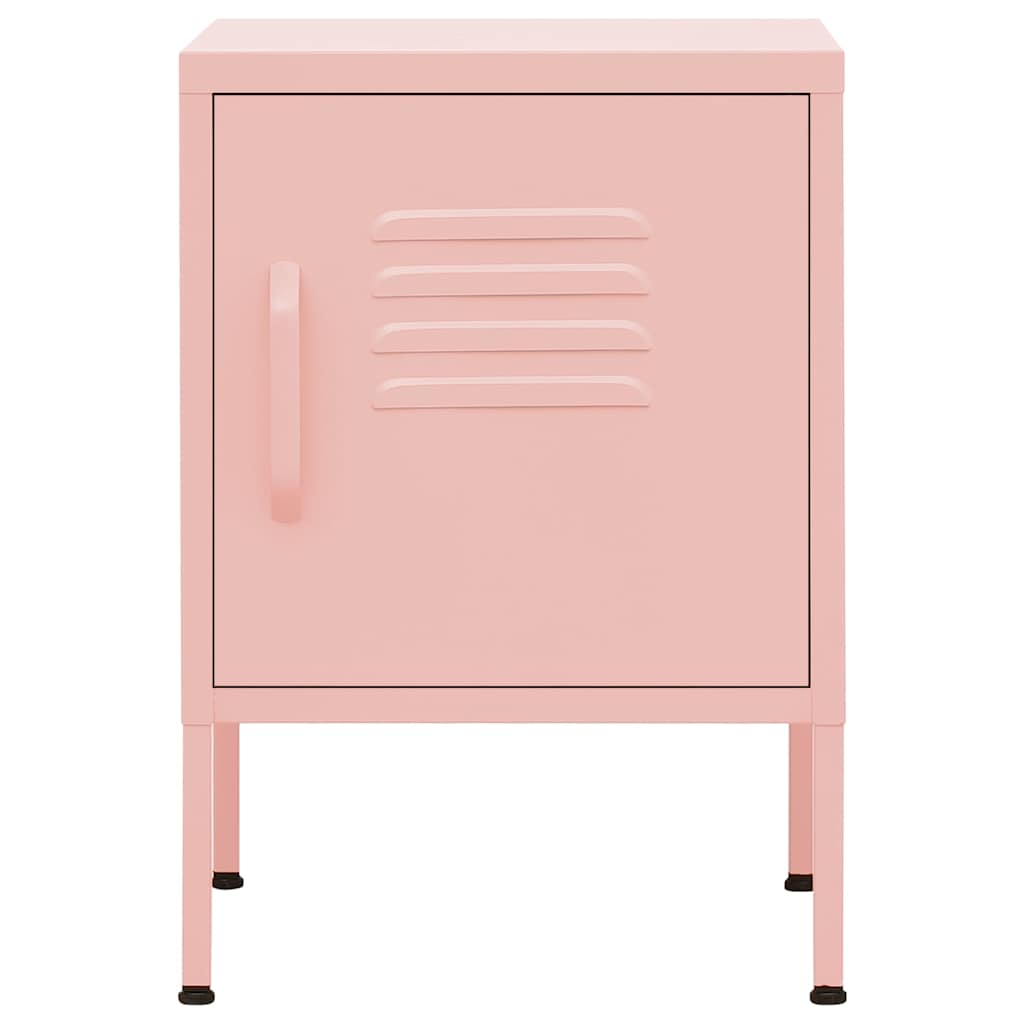 Nachttische 2 Stk. Rosa 35x35x51 cm Stahl