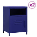 Nachttische 2 Stk. Marineblau 35x35x51 cm Stahl