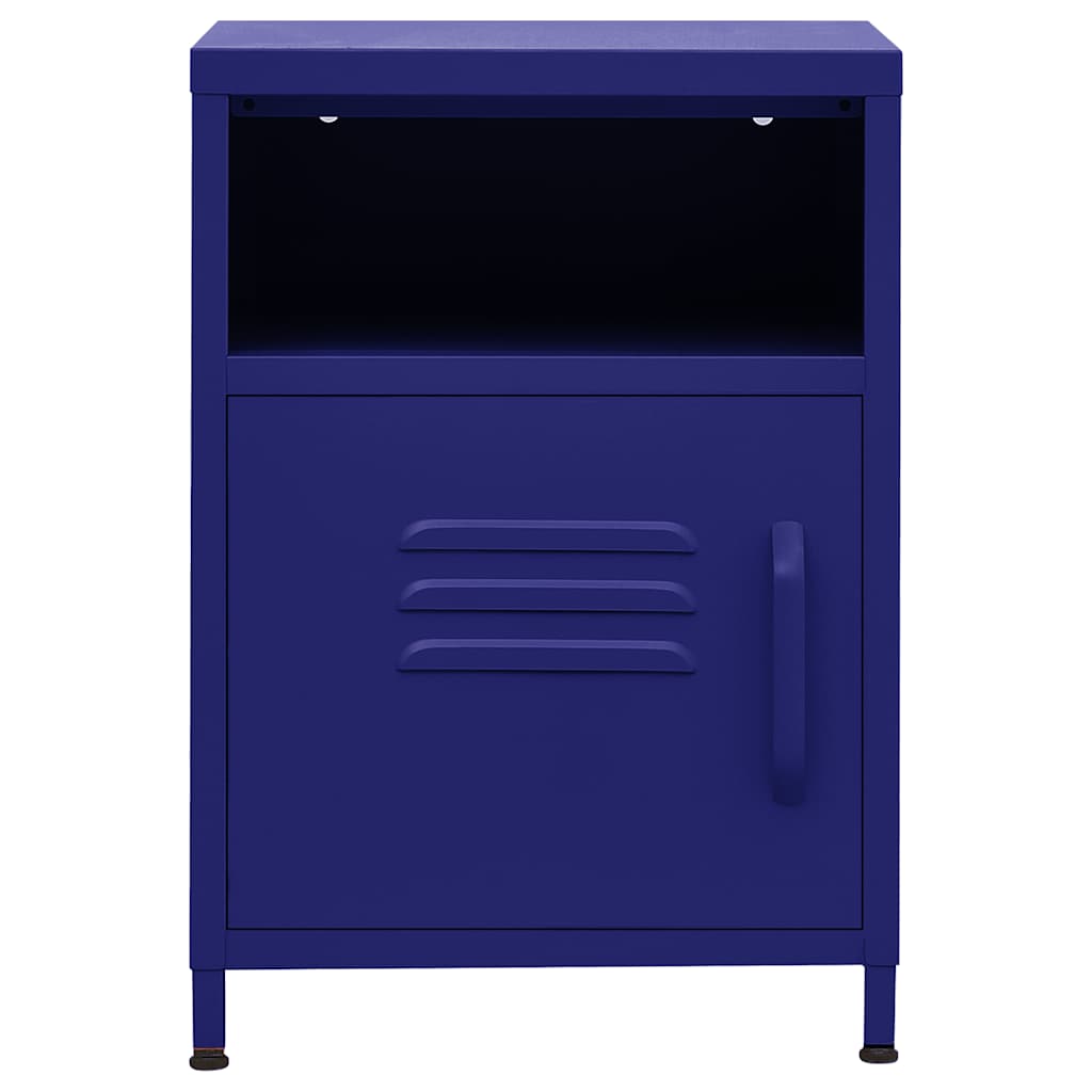 Nachttische 2 Stk. Marineblau 35x35x51 cm Stahl