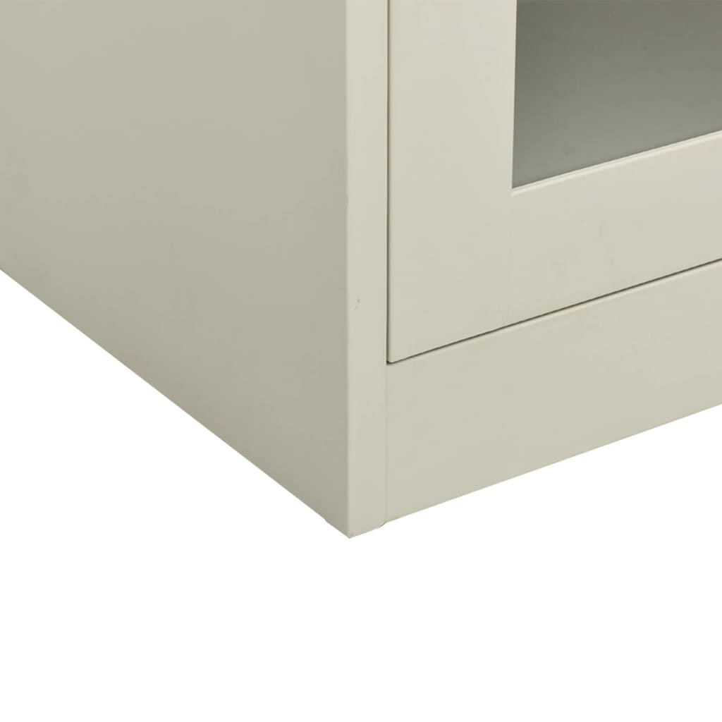 Büroschrank mit Pflanzkasten Hellgrau 90x40x128 cm Stahl