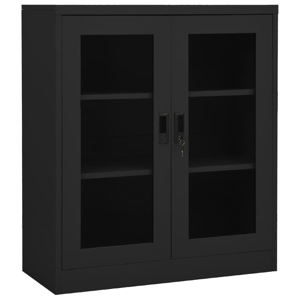 Büroschrank mit Pflanzkasten Anthrazit 90x40x128 cm Stahl