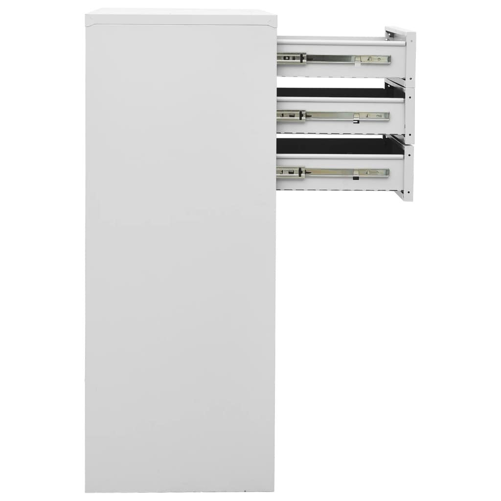 Büroschrank mit Pflanzkasten Hellgrau 90x40x125 cm Stahl