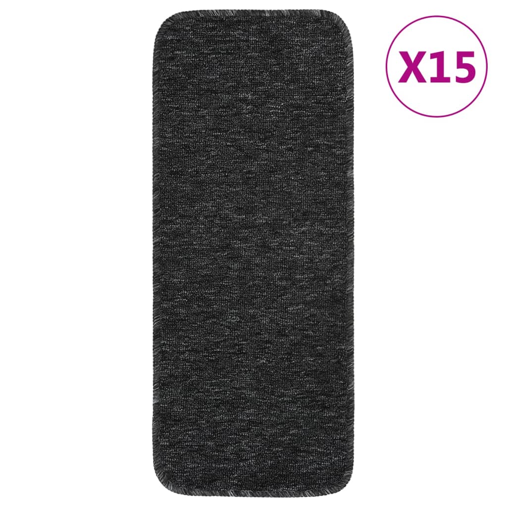 Antirutsch Stufenmatten 15 Stk. 60x25 cm Anthrazit Rechteckig