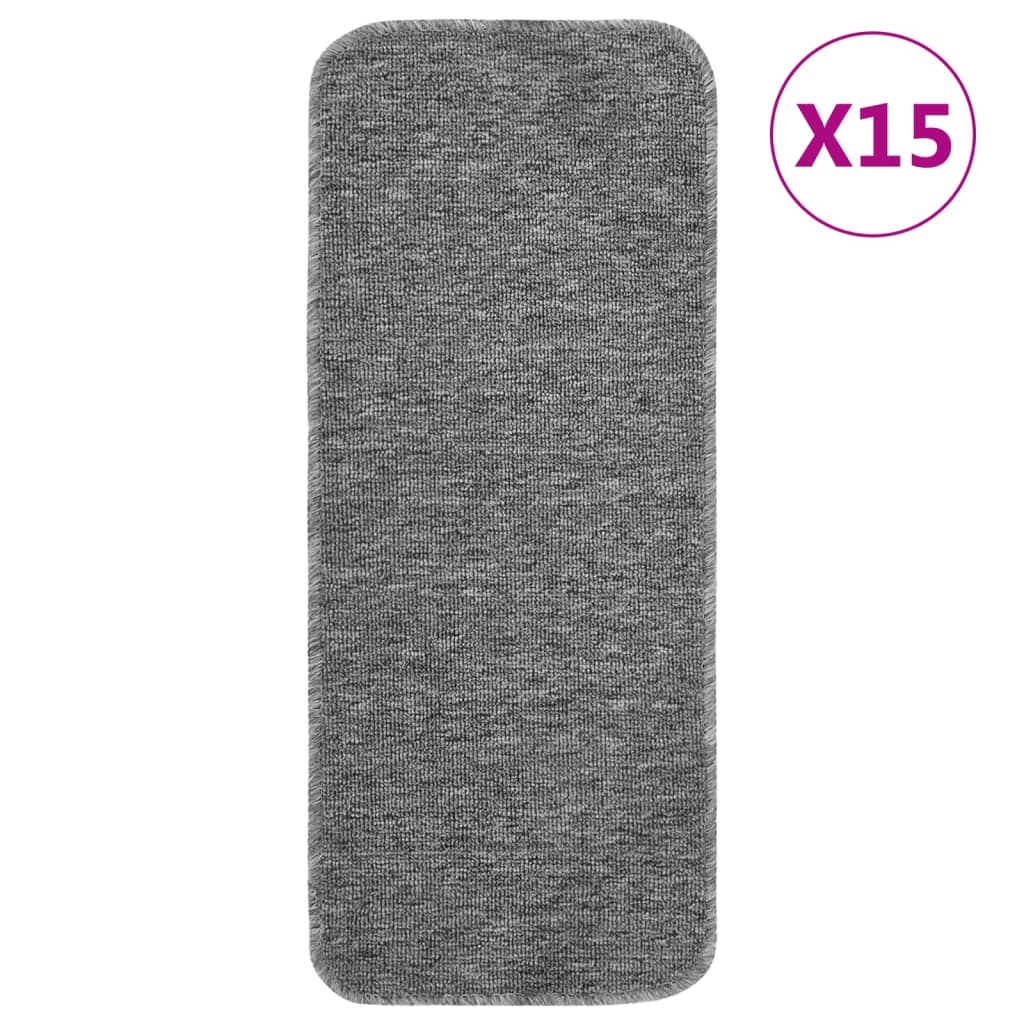 Antirutsch Stufenmatten 15 Stk. 60x25 cm Grau Rechteckig