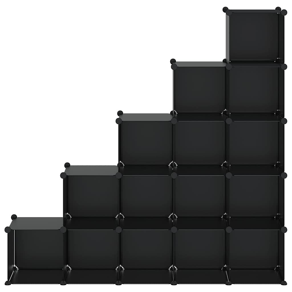 Regalsystem mit 15 Würfeln Schwarz PP